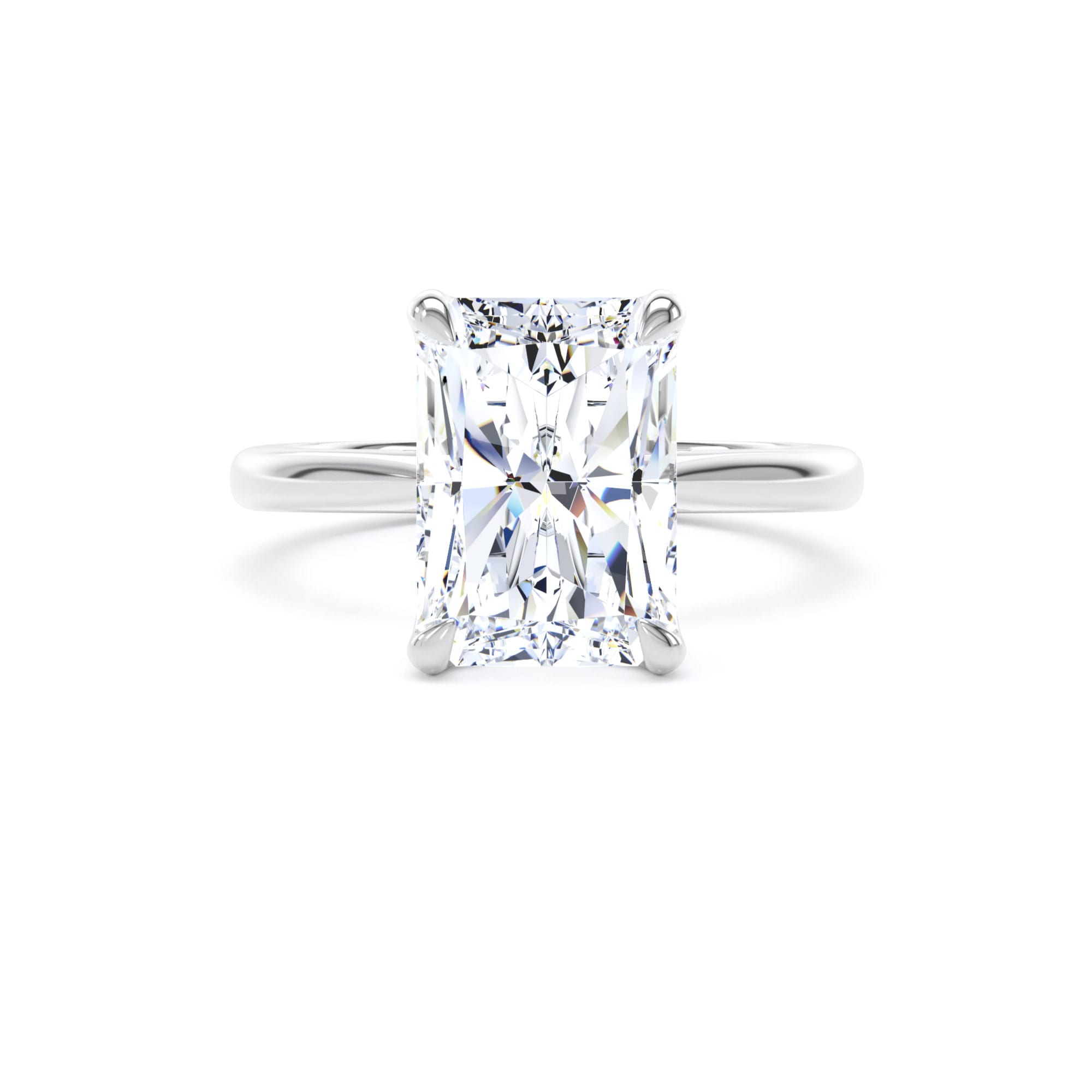 Goldsmiths Platinum 3.00cttw Radiant Cut Lab Grown Diamond Solitaire Engagement Ring - Ring Size O Goldsmiths Platinum 3.00cttw Radiant Cut Lab Grown Diamond Solitaire Engagement Ring - Ring Size O