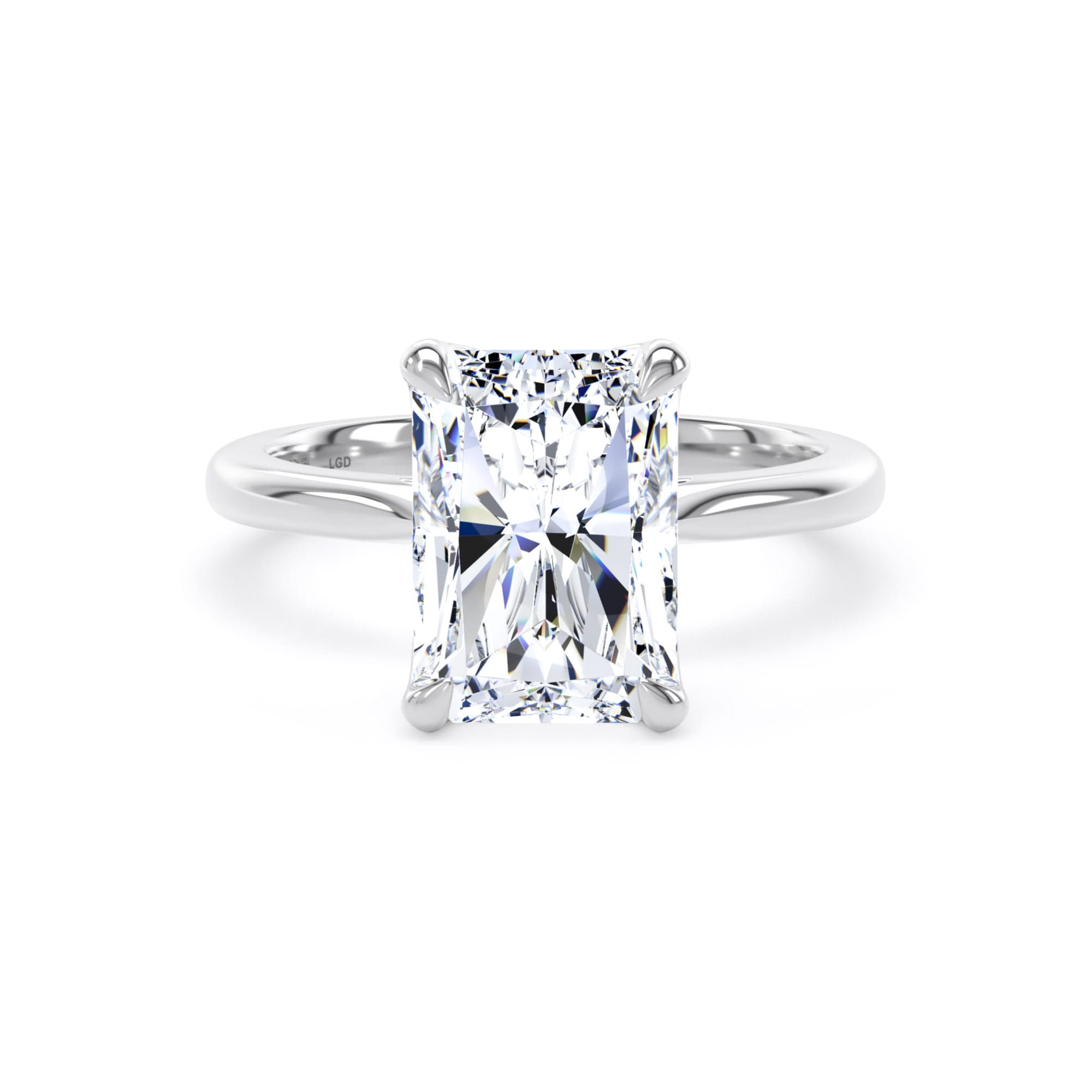 Platinum 4.00cttw Radiant Cut Lab Grown Diamond Solitaire Engagement Ring