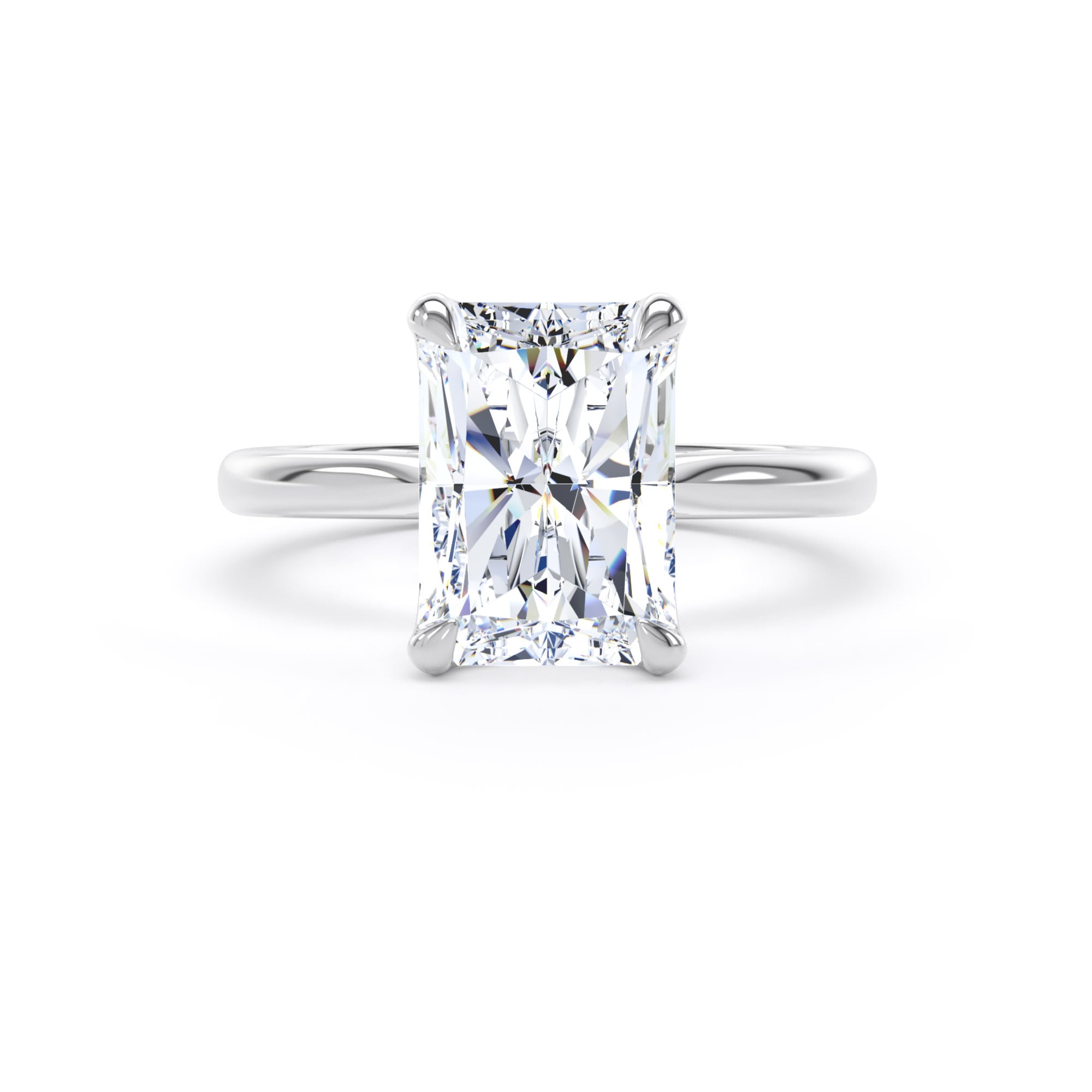 Goldsmiths Platinum 4.00cttw Radiant Cut Lab Grown Diamond Solitaire Engagement Ring - Ring Size Q.5 Goldsmiths Platinum 4.00cttw Radiant Cut Lab Grown Diamond Solitaire Engagement Ring - Ring Size Q.5