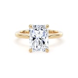 Goldsmiths 18ct Yellow Gold 4.00cttw Radiant Cut Lab Grown Diamond Solitaire Engagement Ring - Ring Size G.5