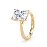 Goldsmiths 18ct Yellow Gold 4.00cttw Radiant Cut Lab Grown Diamond Solitaire Engagement Ring - Ring Size G.5