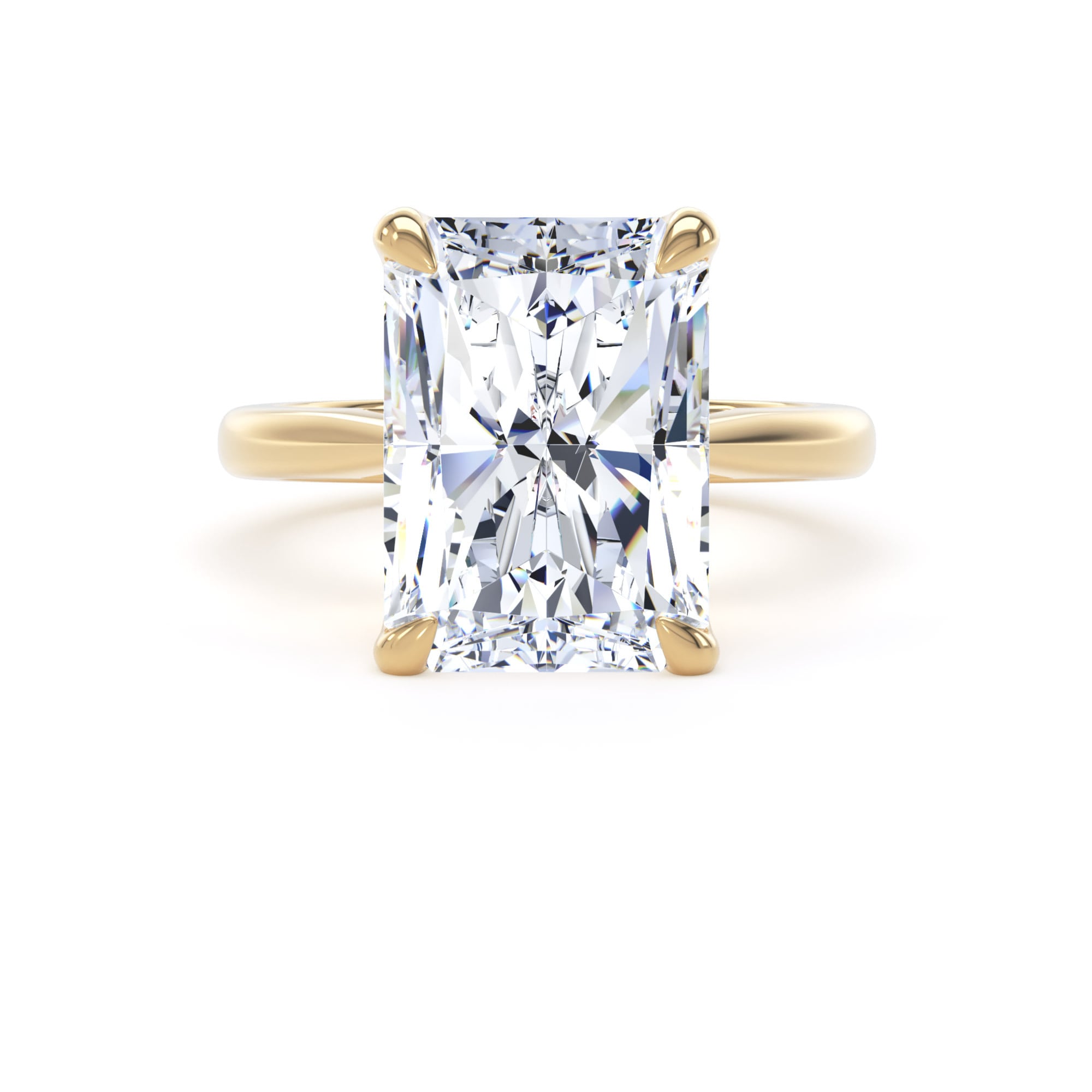 Goldsmiths 18ct Yellow Gold 5.00cttw Radiant Cut Lab Grown Diamond Solitaire Engagement Ring - Ring Size H Goldsmiths 18ct Yellow Gold 5.00cttw Radiant Cut Lab Grown Diamond Solitaire Engagement Ring - Ring Size H