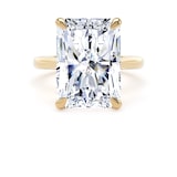 Goldsmiths 18ct Yellow Gold 10.00cttw Radiant Cut Lab Grown Diamond Solitaire Engagement Ring - Ring Size O.5