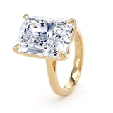 Goldsmiths 18ct Yellow Gold 10.00cttw Radiant Cut Lab Grown Diamond Solitaire Engagement Ring - Ring Size O.5