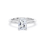 Goldsmiths 18ct White Gold 1.50cttw Radiant Cut Lab Grown Diamond Solitaire Engagement Ring - Ring Size M