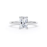 Goldsmiths 18ct White Gold 1.50cttw Radiant Cut Lab Grown Diamond Solitaire Engagement Ring - Ring Size M