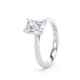 Goldsmiths 18ct White Gold 1.50cttw Radiant Cut Lab Grown Diamond Solitaire Engagement Ring - Ring Size M