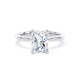 Goldsmiths 18ct White Gold 2.00cttw Radiant Cut Lab Grown Diamond Solitaire Engagement Ring - Ring Size N.5