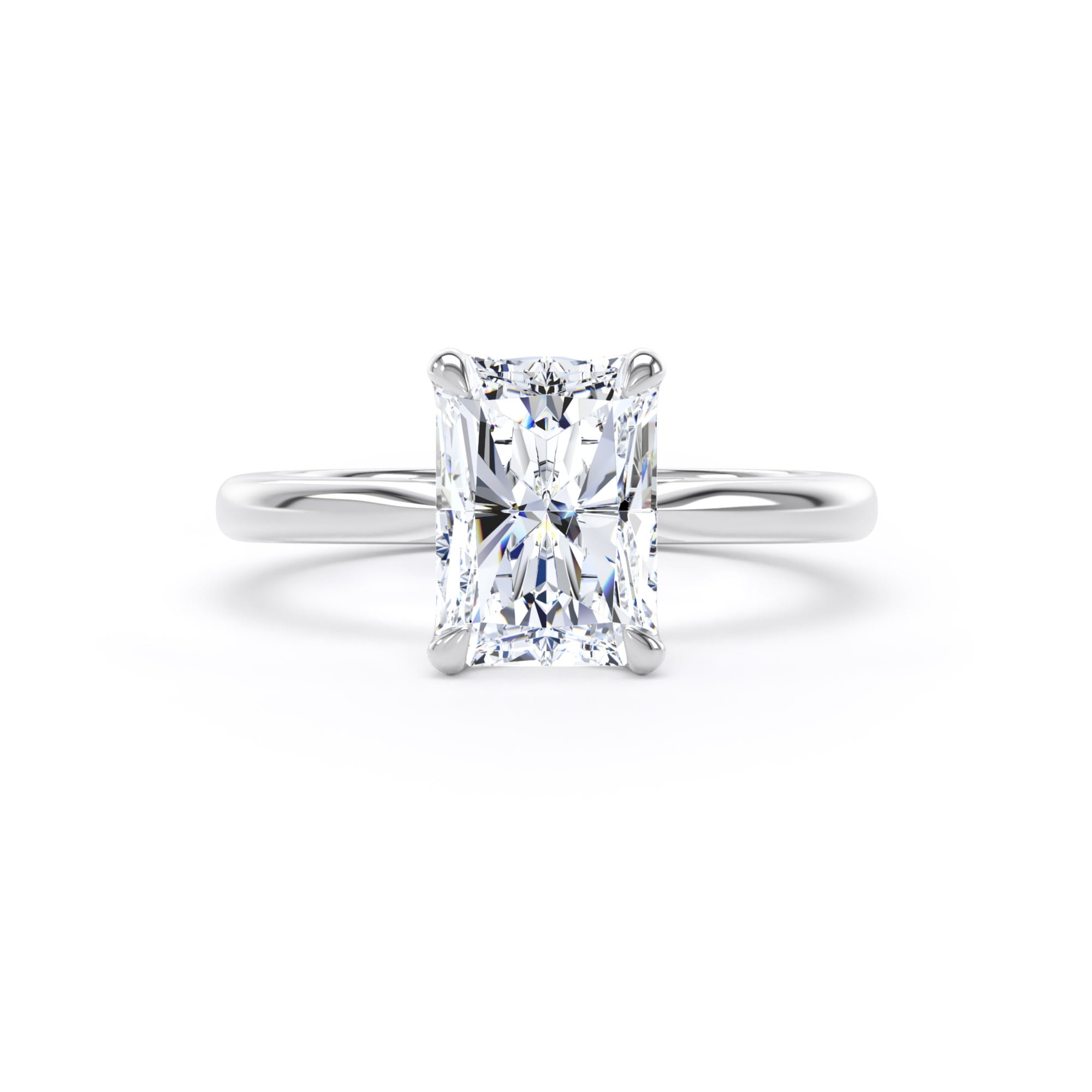 Goldsmiths 18ct White Gold 2.00cttw Radiant Cut Lab Grown Diamond Solitaire Engagement Ring - Ring Size U.5 Goldsmiths 18ct White Gold 2.00cttw Radiant Cut Lab Grown Diamond Solitaire Engagement Ring - Ring Size U.5