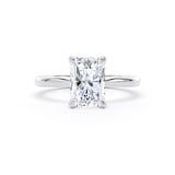 Goldsmiths 18ct White Gold 2.00cttw Radiant Cut Lab Grown Diamond Solitaire Engagement Ring - Ring Size N.5