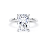 Goldsmiths 18ct White Gold 5.00cttw Radiant Cut Lab Grown Diamond Solitaire Engagement Ring - Ring Size K.5