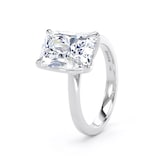 Goldsmiths 18ct White Gold 5.00cttw Radiant Cut Lab Grown Diamond Solitaire Engagement Ring - Ring Size K.5