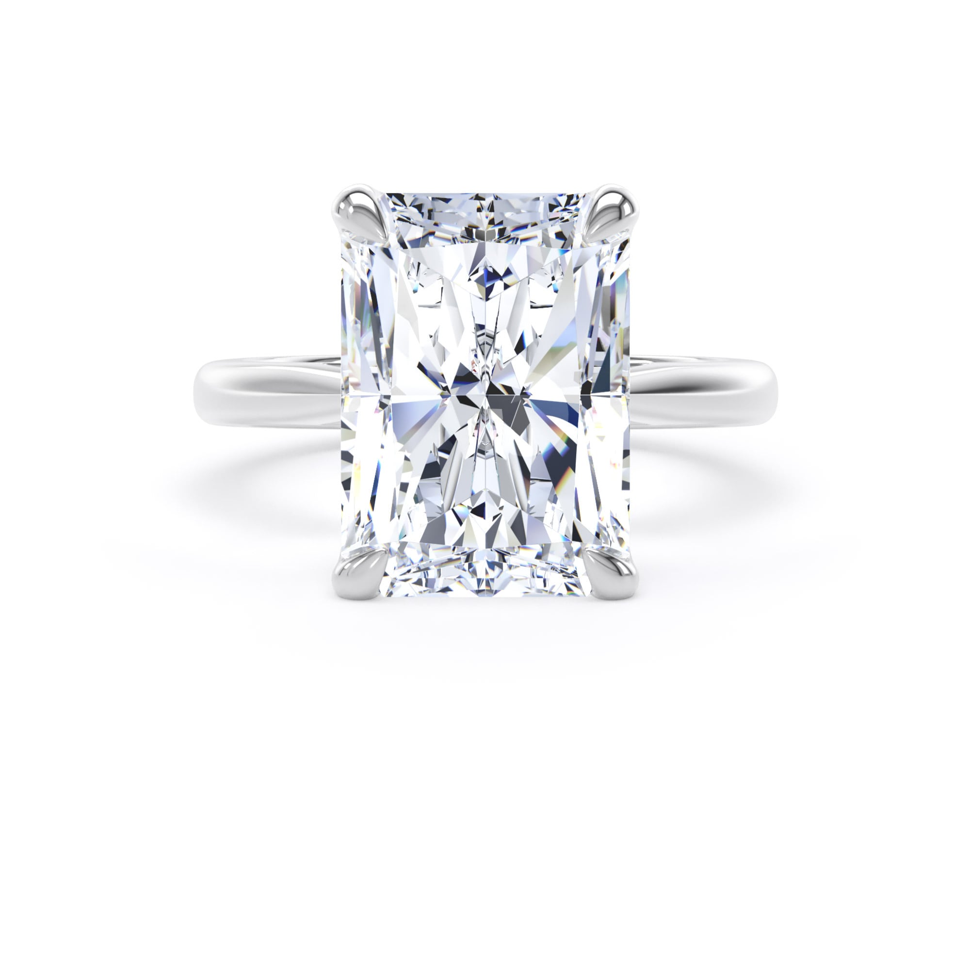 Goldsmiths 18ct White Gold 7.00cttw Radiant Cut Lab Grown Diamond Solitaire Engagement Ring - Ring Size V Goldsmiths 18ct White Gold 7.00cttw Radiant Cut Lab Grown Diamond Solitaire Engagement Ring - Ring Size V