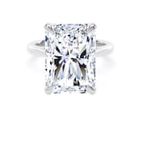 Goldsmiths 18ct White Gold 10.00cttw Radiant Cut Lab Grown Diamond Solitaire Engagement Ring - Ring Size H.5