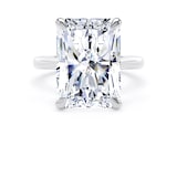 Goldsmiths 18ct White Gold 10.00cttw Radiant Cut Lab Grown Diamond Solitaire Engagement Ring - Ring Size H.5