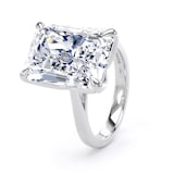 Goldsmiths 18ct White Gold 10.00cttw Radiant Cut Lab Grown Diamond Solitaire Engagement Ring - Ring Size H.5