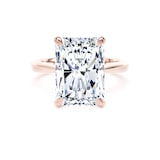 Goldsmiths 18ct Rose Gold 5.00cttw Radiant Cut Lab Grown Diamond Solitaire Engagement Ring - Ring Size F.5