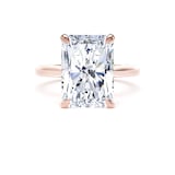 Goldsmiths 18ct Rose Gold 5.00cttw Radiant Cut Lab Grown Diamond Solitaire Engagement Ring - Ring Size F.5