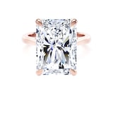 Goldsmiths 18ct Rose Gold 7.00cttw Radiant Cut Lab Grown Diamond Solitaire Engagement Ring - Ring Size J