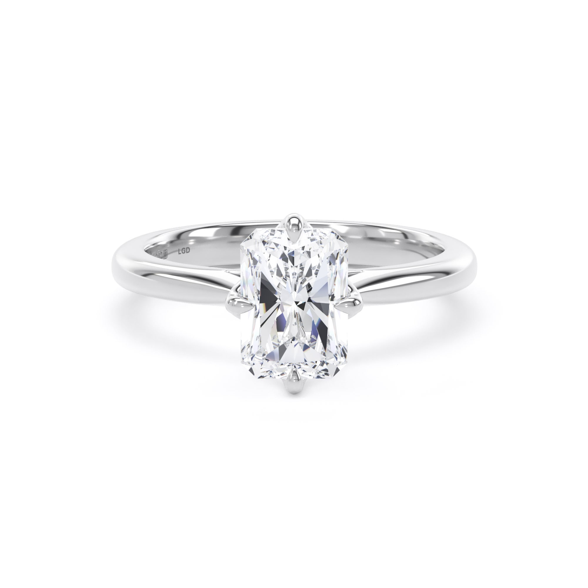 Platinum Compass Set 2.00cttw Radiant Cut Lab Grown Diamond Solitaire Engagement Ring