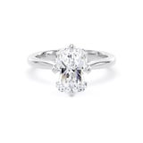 Goldsmiths Platinum Compass Set 3.00cttw Radiant Cut Lab Grown Diamond Solitaire Engagement Ring - Ring Size F.5