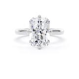 Goldsmiths Platinum Compass Set 5.00cttw Radiant Cut Lab Grown Diamond Solitaire Engagement Ring - Ring Size F.5