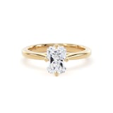 Goldsmiths 18ct Yellow Gold Compass Set 1.50cttw Radiant Cut Lab Grown Diamond Solitaire Engagement Ring - Ring Size O.5