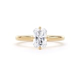 Goldsmiths 18ct Yellow Gold Compass Set 1.50cttw Radiant Cut Lab Grown Diamond Solitaire Engagement Ring - Ring Size O.5
