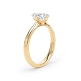 Goldsmiths 18ct Yellow Gold Compass Set 1.50cttw Radiant Cut Lab Grown Diamond Solitaire Engagement Ring - Ring Size O.5