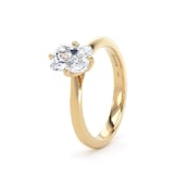Goldsmiths 18ct Yellow Gold Compass Set 1.50cttw Radiant Cut Lab Grown Diamond Solitaire Engagement Ring - Ring Size O.5