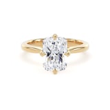 Goldsmiths 18ct Yellow Gold Compass Set 3.00cttw Radiant Cut Lab Grown Diamond Solitaire Engagement Ring - Ring Size L.5