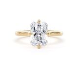 Goldsmiths 18ct Yellow Gold Compass Set 3.00cttw Radiant Cut Lab Grown Diamond Solitaire Engagement Ring - Ring Size L.5