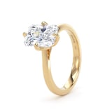Goldsmiths 18ct Yellow Gold Compass Set 3.00cttw Radiant Cut Lab Grown Diamond Solitaire Engagement Ring - Ring Size L.5