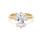 Goldsmiths 18ct Yellow Gold Compass Set 4.00cttw Radiant Cut Lab Grown Diamond Solitaire Engagement Ring - Ring Size S.5