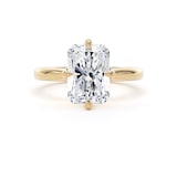 Goldsmiths 18ct Yellow Gold Compass Set 4.00cttw Radiant Cut Lab Grown Diamond Solitaire Engagement Ring - Ring Size S.5