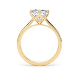 Goldsmiths 18ct Yellow Gold Compass Set 4.00cttw Radiant Cut Lab Grown Diamond Solitaire Engagement Ring - Ring Size S.5