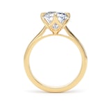 Goldsmiths 18ct Yellow Gold Compass Set 5.00cttw Radiant Cut Lab Grown Diamond Solitaire Engagement Ring - Ring Size U.5