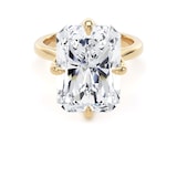 Goldsmiths 18ct Yellow Gold Compass Set 10.00cttw Radiant Cut Lab Grown Diamond Solitaire Engagement Ring - Ring Size V.5