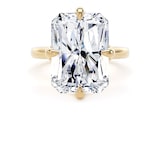 Goldsmiths 18ct Yellow Gold Compass Set 10.00cttw Radiant Cut Lab Grown Diamond Solitaire Engagement Ring - Ring Size V.5