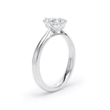 Goldsmiths 18ct White Gold Compass Set 1.50cttw Radiant Cut Lab Grown Diamond Solitaire Engagement Ring - Ring Size H.5