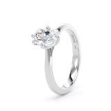 Goldsmiths 18ct White Gold Compass Set 1.50cttw Radiant Cut Lab Grown Diamond Solitaire Engagement Ring - Ring Size H.5