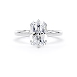 Goldsmiths 18ct White Gold Compass Set 3.00cttw Radiant Cut Lab Grown Diamond Solitaire Engagement Ring - Ring Size G.5