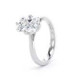 Goldsmiths 18ct White Gold Compass Set 3.00cttw Radiant Cut Lab Grown Diamond Solitaire Engagement Ring - Ring Size G.5