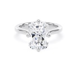 Goldsmiths 18ct White Gold Compass Set 5.00cttw Radiant Cut Lab Grown Diamond Solitaire Engagement Ring - Ring Size G