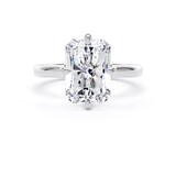 Goldsmiths 18ct White Gold Compass Set 5.00cttw Radiant Cut Lab Grown Diamond Solitaire Engagement Ring - Ring Size G