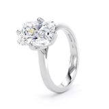 Goldsmiths 18ct White Gold Compass Set 5.00cttw Radiant Cut Lab Grown Diamond Solitaire Engagement Ring - Ring Size G