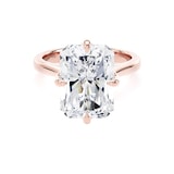 Goldsmiths 18ct Rose Gold Compass Set 7.00cttw Radiant Cut Lab Grown Diamond Solitaire Engagement Ring - Ring Size S.5