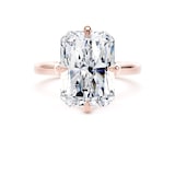Goldsmiths 18ct Rose Gold Compass Set 7.00cttw Radiant Cut Lab Grown Diamond Solitaire Engagement Ring - Ring Size S.5