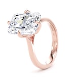 Goldsmiths 18ct Rose Gold Compass Set 7.00cttw Radiant Cut Lab Grown Diamond Solitaire Engagement Ring - Ring Size S.5