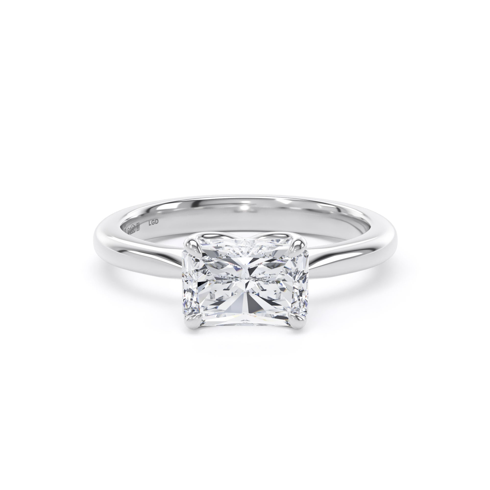 Platinum East-West 1.50cttw Radiant Cut Lab Grown Diamond Solitaire Engagement Ring
